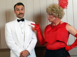 Jamie Parnell as Georges, and Larry Buzzeo as Albin/ZaZa @ BroadwayWorld Jamie Parnell as Georges, and Larry Buzzeo as Albin/ZaZa Photo