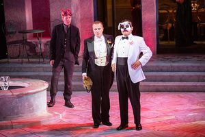 (from left) Eric Weiman as Borachio, Manoel Felciano as Don John, and Carlos Angel-Barajas as Claudio @ BroadwayWorld (from left) Eric Weiman as Borachio, Manoel Felciano as Don John, and Carlos Angel-Ba Photo