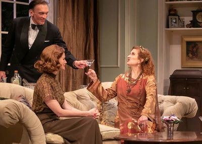 Brent Harris as Charles, Kate MacCluggage as Ruth and Tina Stafford as Madame Arcati Photo