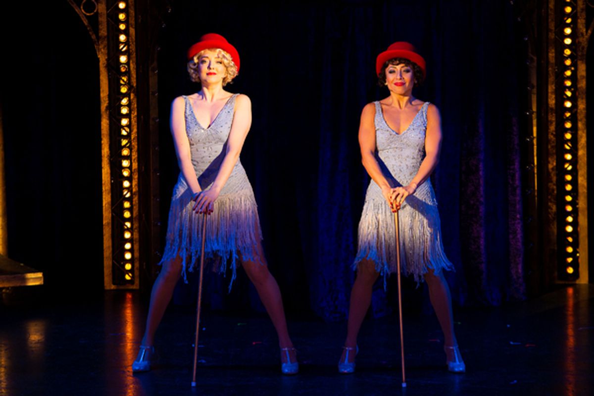 Jessica Wockenfuss (Roxie Hart) and Michelle Alves (Velma Kelly) in CHICAGO at Theatre By The Sea thru September 9. Photos by Steven Richard Photography.
 at 