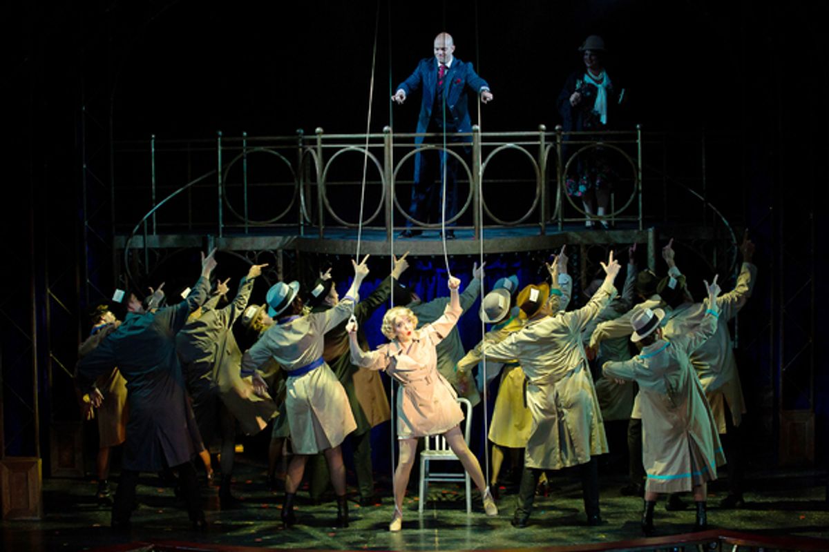 Jessica Wockenfuss (Roxie Hart) and Matthew J. Taylor (Billy Flynn) and the cast of CHICAGO at Theatre By The Sea thru September 9. Photos by Steven Richard Photography.
 at 