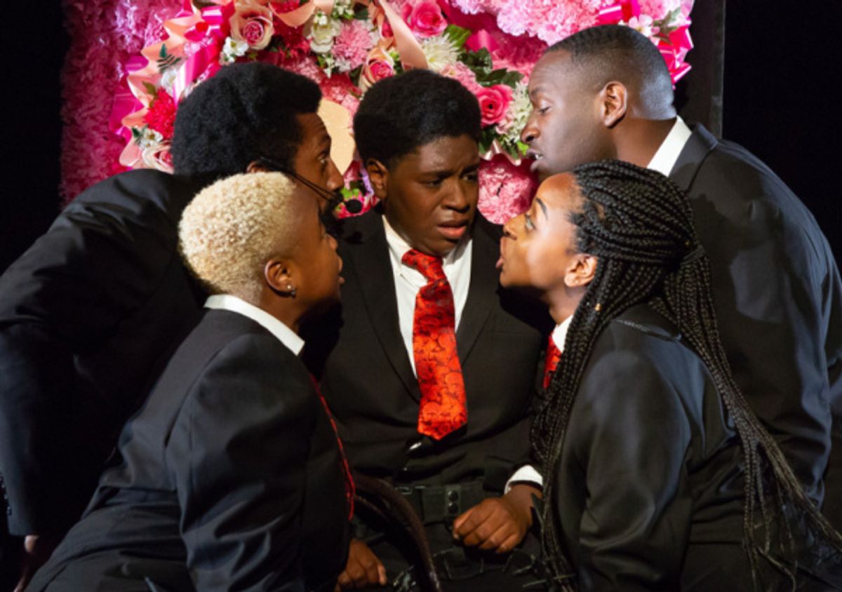 Roland Lane, Tanyamaria, Bryn Carter, Michael Oloyede and Alana Raquel Bowers in SCRAPS. Photo by Hunter Canning. at 