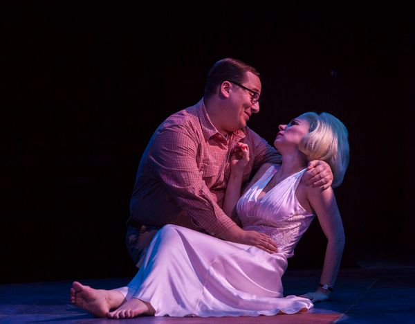 Jared Gertner as Seymour and Sarah Litzsinger as Audrey Photo