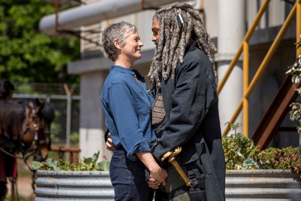 Khary Payton and Melissa McBride as Carol PeletierÂ  at 