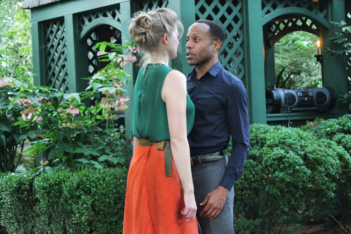 Courtney Moors (Nell Gwynn) and Eugene H. Russell IV (Charles Hart)  at 