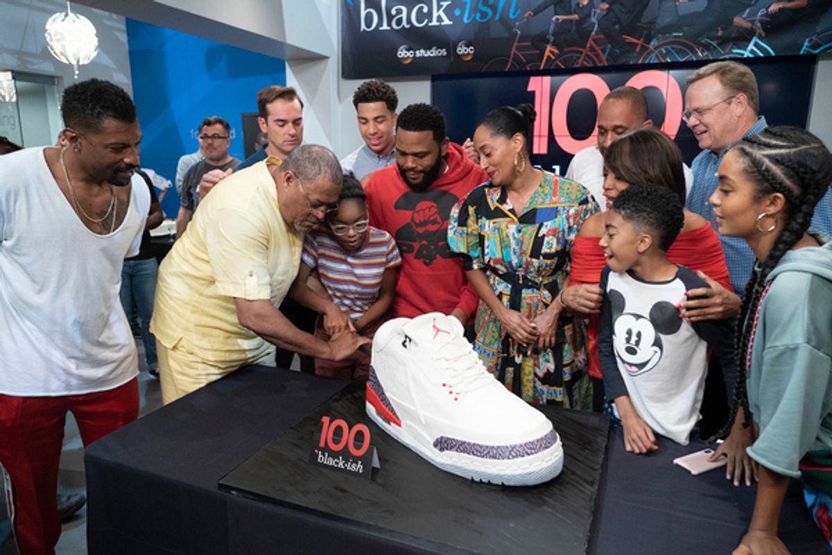 DEON COLE, LAURENCE FISHBURNE, JEFF MEACHAM, MARSAI MARTIN, MARCUS SCRIBNER, ANTHONY ANDERSON, TRACEE ELLIS ROSS, KENYA BARRIS (EXECUTIVE PRODUCER), JENIFER LEWIS, MILES BROWN, PETER MACKENZIE, YARA SHAHIDI at 