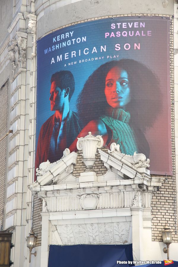 Theatre Marquee unveiling for Kerry Washington and  Steven Pasquale starring in 'Amer Photo