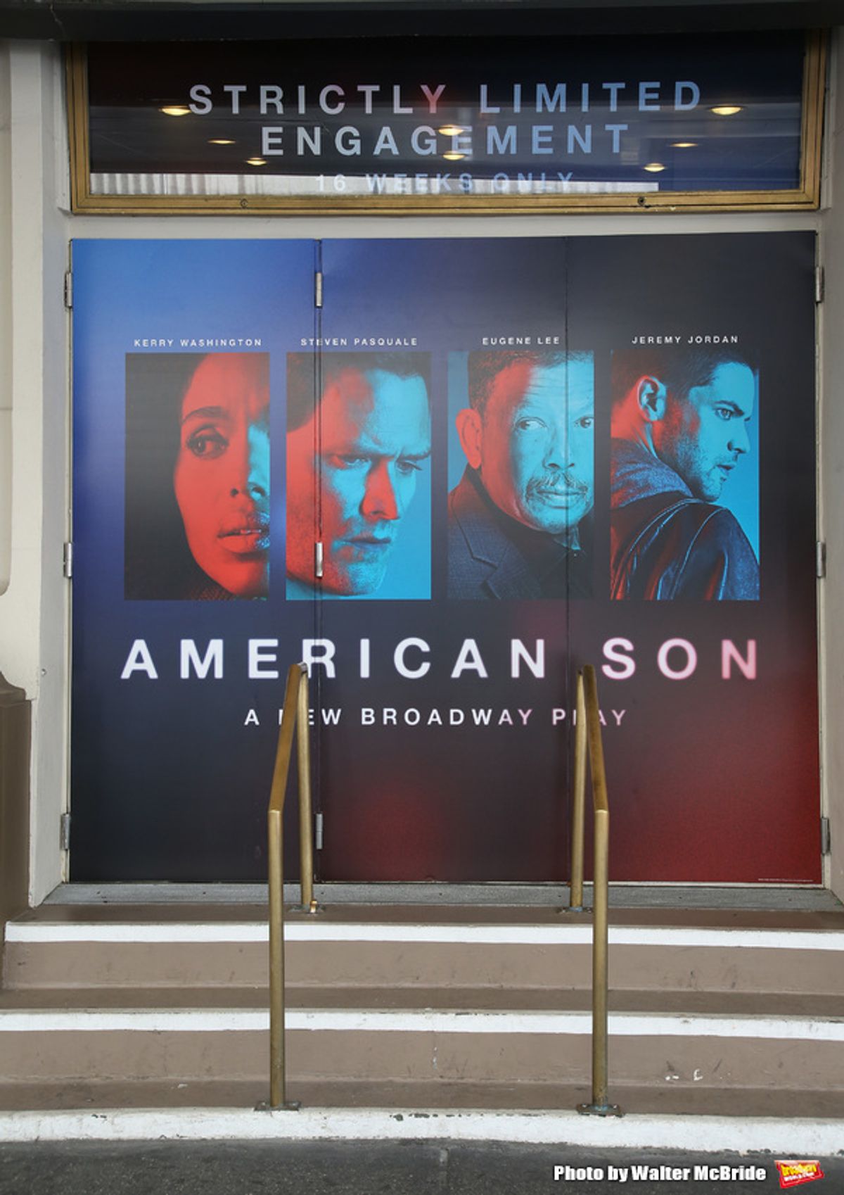 Theatre Marquee unveiling for Kerry Washington and  Steven Pasquale starring in 'American Son', written by Christopher Demos-Brown and directed by Kenny Leon at the Booth Theatre on August 24, 2018 in New York City. at 