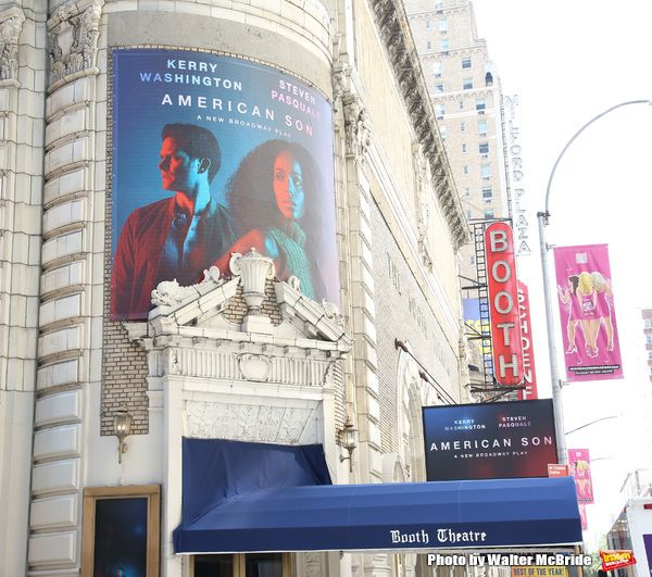 Theatre Marquee unveiling for Kerry Washington and  Steven Pasquale starring in 'Amer Photo