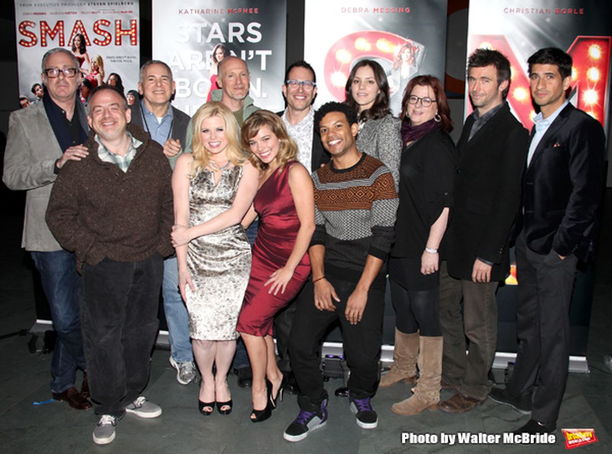 Scott Wittman, Marc Shaiman, Craig Zadan, Neil Meron, Megan Hilty, Savannah Wise. Michael Mayer, Katharine McPhee, Theresa Rebeck, Jack Davenport & Raza Jaffrey.attending the after screening reception for the Broadway Community Screening of 'SMASH' at The at 
