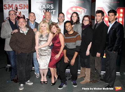 Scott Wittman, Marc Shaiman, Craig Zadan, Neil Meron, Megan Hilty, Savannah Wise. Mic Photo