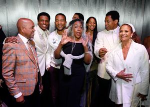 Berry Gordy, Jeremy Pope, John Legend, Mary Wilson, actor Vivian Nixon, Derrick Baski Photo
