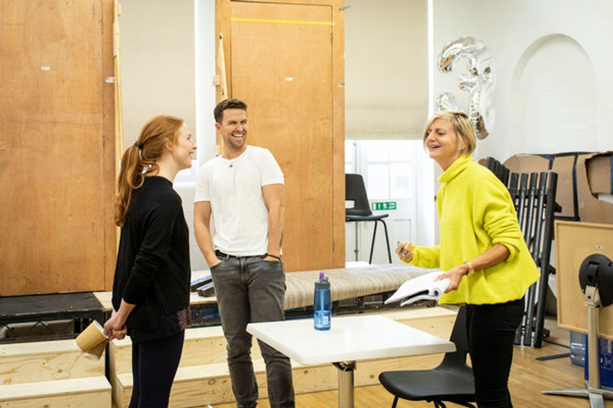 Rosalie Craig, Richard Fleeshman and Marianne Elliott at 