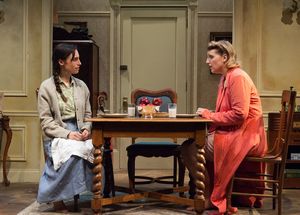 Lusia (Emily Berman, left) and Rose (Bri Sudia) are two sisters trying to reconnect after years of separation brought on by the rise of the Nazis.
@ BroadwayWorld Lusia (Emily Berman, left) and Rose (Bri Sudia) are two sisters trying to reconnect a Photo