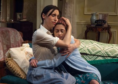 Lusia (Emily Berman, left) remembers her childhood friend Hanna (Sarah Wisterman) and Photo