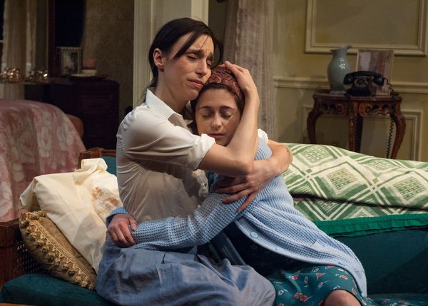 Lusia (Emily Berman, left) remembers her childhood friend Hanna (Sarah Wisterman) and Photo