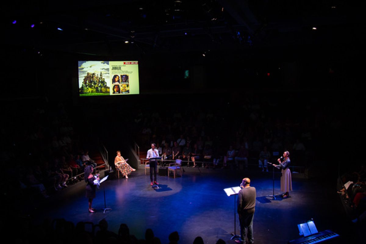 Aundi  Marie  Moore,  Artistic  Director  Molly  Smith,  Sean-Maurice  Lynch,  Derrick  Truby  Jr.  and  Joy  Jones  at 