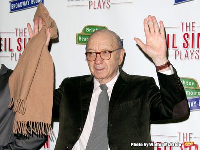 Neil Simon arriving for the Opening Night of Neil Simon's "Brighton Beach Memoirs"  a Photo