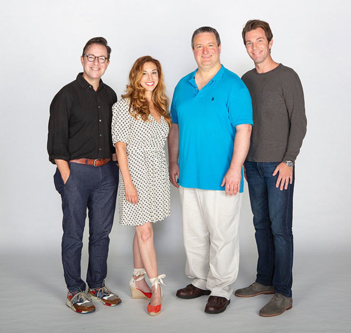 Director Gordon Greenberg, choreographer Lorin Latarro, associate music director Isaac Alter, and book writer and story creator Jonathan A. Abrams  at 