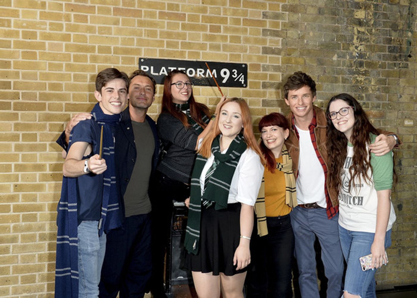 Photo Coverage: See Eddie Redmayne and Jude Law at King's Cross Station for 'Back to Hogwarts' Day  Image
