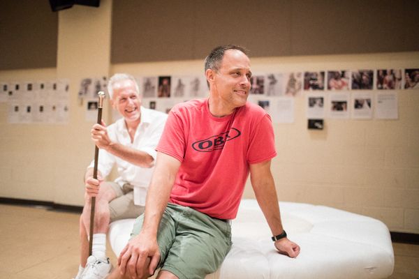 Timothy  Edward  Kane,  who  portrays  King  Charles  II,  shares  a  scene  with  La Photo
