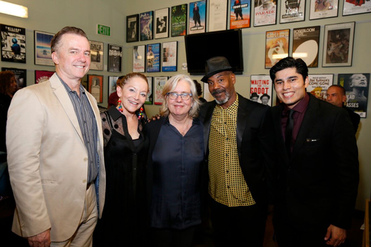 cast members Michael O'Keefe and Mary Mara, director Lisa Peterson and cast members John Earl Jelks and Peter Mendoza at 