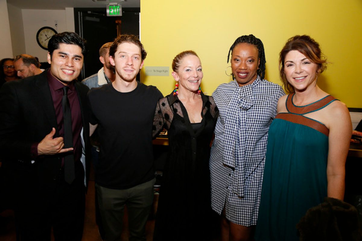 From left, cast members Peter Mendoza, Will Hochman, Mary Mara, Portia and Amy Pietz at 