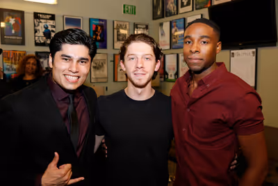 From left, cast members Peter Mendoza, Will Hochman and Grantham Coleman Photo