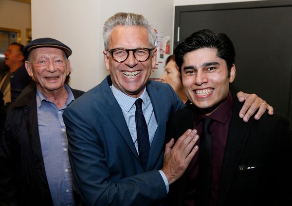 Alan Mandell, Center Theatre Group Artistic Director Michael Ritchie and cast member  Photo