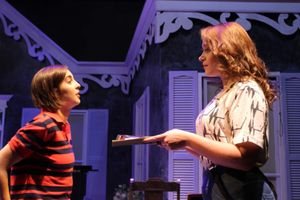 Lisa Naso as Medium Alison and Christine Boehm as Joan.  Photo