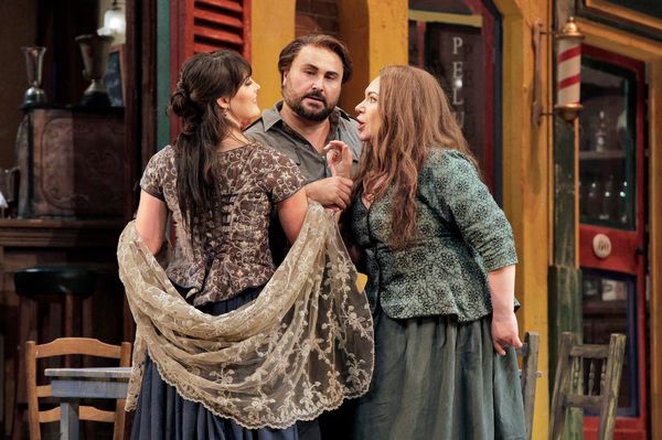 Laura Krumm as Lola, Roberto Aronica as Turiddu and Ekaterina Semenchuk as Santuzza i Photo