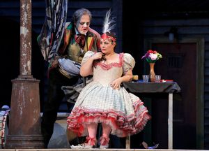 Marco Berti as Canio and Lianna Haroutounian as Nedda in Leoncavallo's "Pagliacci."
 Photo