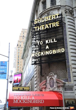 Theatre Marquee unveiling for Aaron Sorkin's adaptation of Harper Lee's classic novel 'To Kill A Mockingbird' starring Jeff Daniels and Celia Keenan-Bolger under the direction of Bartlett Sher on September 7, 2018 at the Shubert Theatre in New York City. @ BroadwayWorld Theatre Marquee unveiling for Aaron Sorkin's adaptation of Harper Lee's classic novel Photo