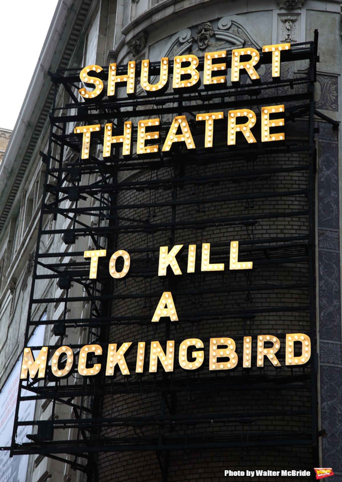 Theatre Marquee unveiling for Aaron Sorkin's adaptation of Harper Lee's classic novel 'To Kill A Mockingbird' starring Jeff Daniels and Celia Keenan-Bolger under the direction of Bartlett Sher on September 7, 2018 at the Shubert Theatre in New York City. at 