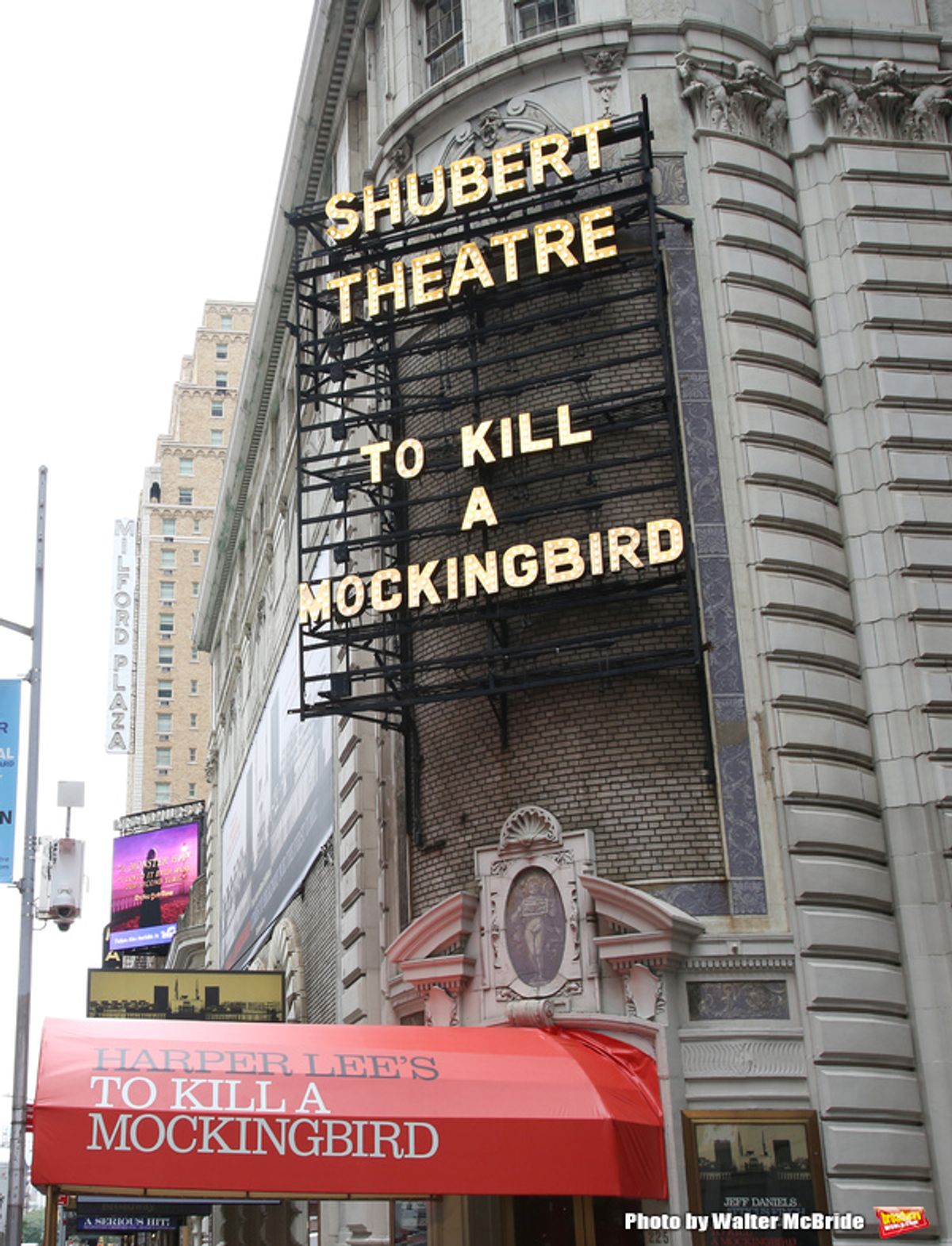 Theatre Marquee unveiling for Aaron Sorkin's adaptation of Harper Lee's classic novel 'To Kill A Mockingbird' starring Jeff Daniels and Celia Keenan-Bolger under the direction of Bartlett Sher on September 7, 2018 at the Shubert Theatre in New York City. at 
