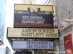 Theatre Marquee unveiling for Aaron Sorkin's adaptation of Harper Lee's classic novel 'To Kill A Mockingbird' starring Jeff Daniels and Celia Keenan-Bolger under the direction of Bartlett Sher on September 7, 2018 at the Shubert Theatre in New York City. @ BroadwayWorld Theatre Marquee unveiling for Aaron Sorkin's adaptation of Harper Lee's classic novel Photo