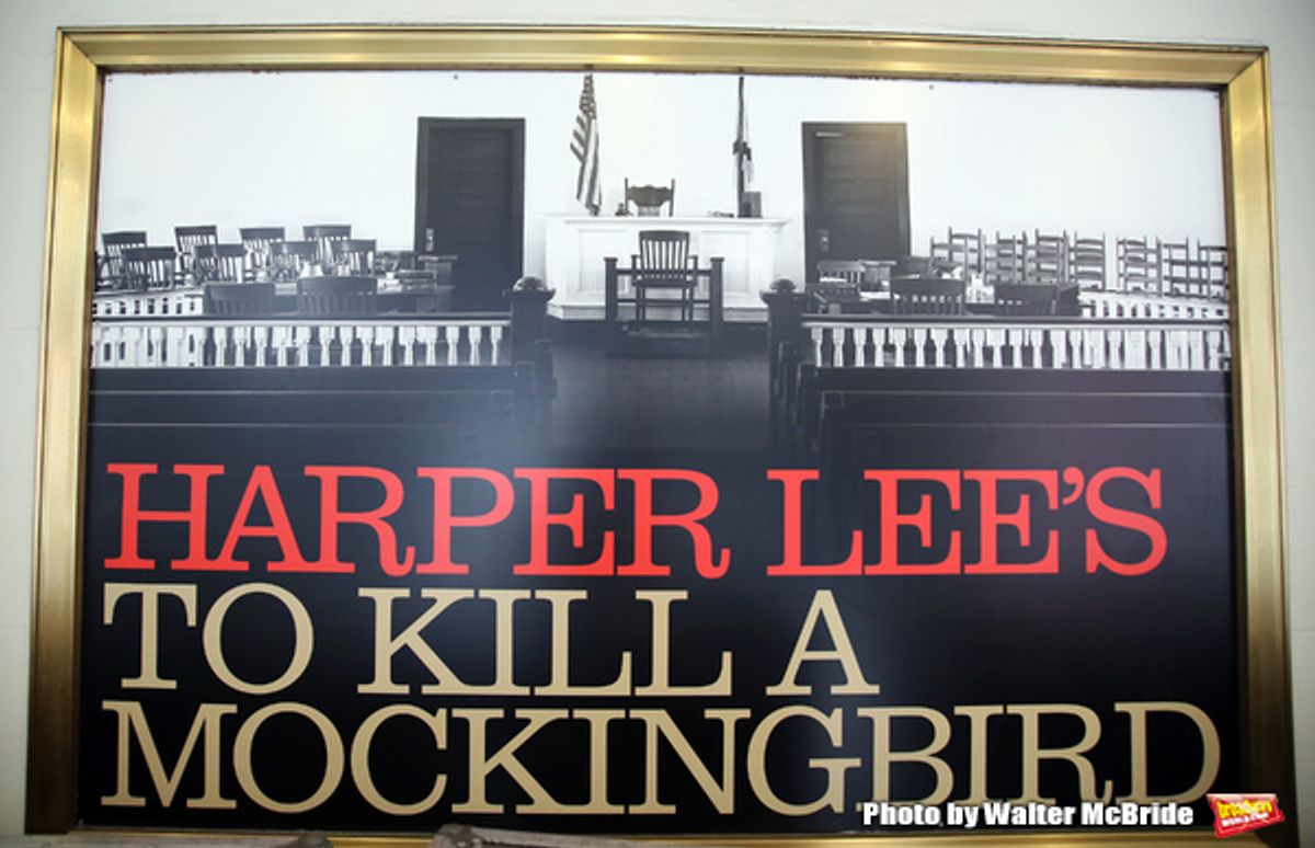 Theatre Marquee unveiling for Aaron Sorkin's adaptation of Harper Lee's classic novel 'To Kill A Mockingbird' starring Jeff Daniels and Celia Keenan-Bolger under the direction of Bartlett Sher on September 7, 2018 at the Shubert Theatre in New York City. at 