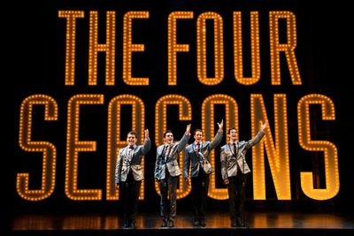 Jonathan Mousset, Matt Magnusson, Matthew Amira, and Andy Christopher in Jersey Boys  Photo
