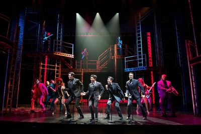Andy Christopher, Jonathan Mousset, Matt Magnusson, and Matthew Amira in Jersey Boys  Photo