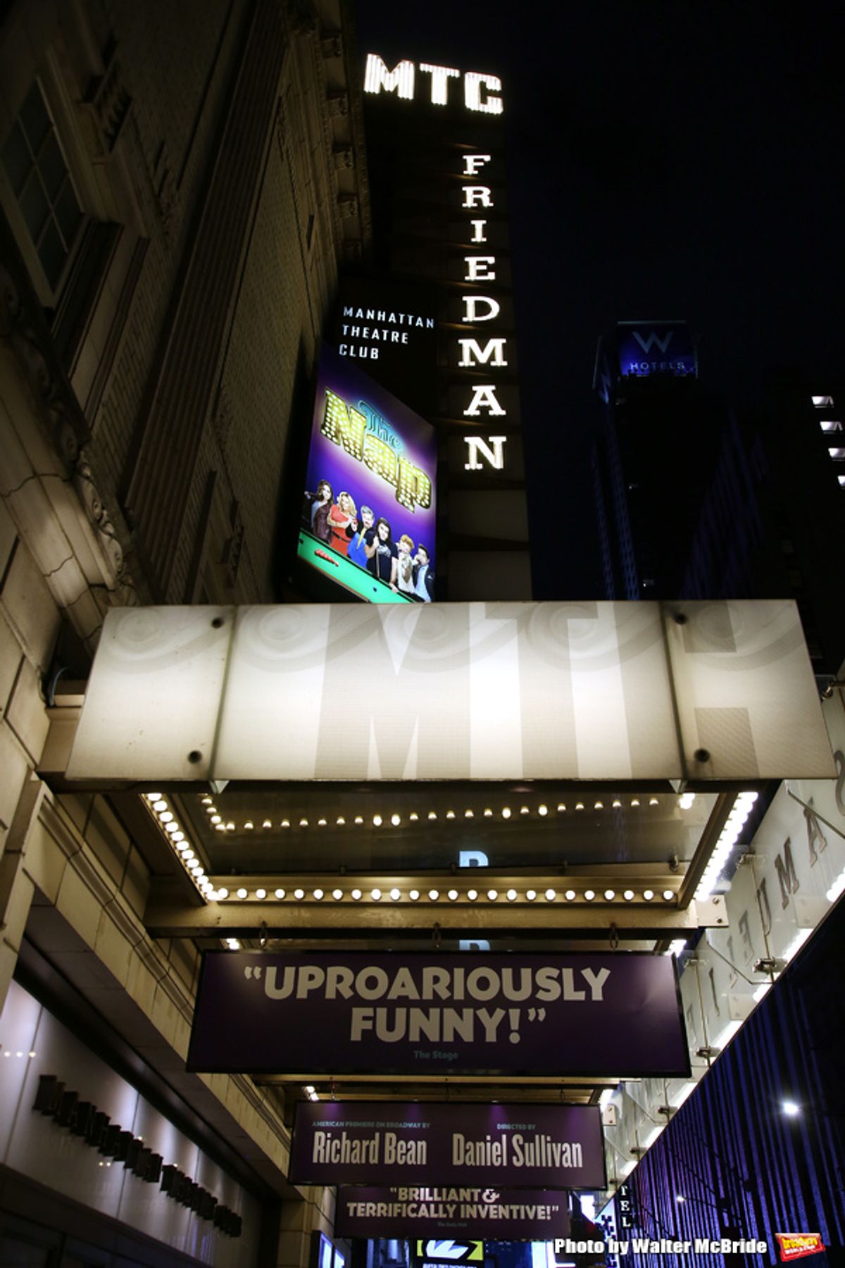Theatre Marquee of Richard Bean's 'The Nap', directed by Daniel Sullivan at Manhattan Theatre Club's Samuel J. Friedman Theatre on September 7, 2018 at the Shubert Theatre in New York City. at 