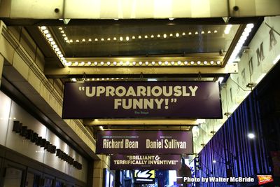 Theatre Marquee of Richard Bean's 'The Nap', directed by Daniel Sullivan at Manhattan Photo