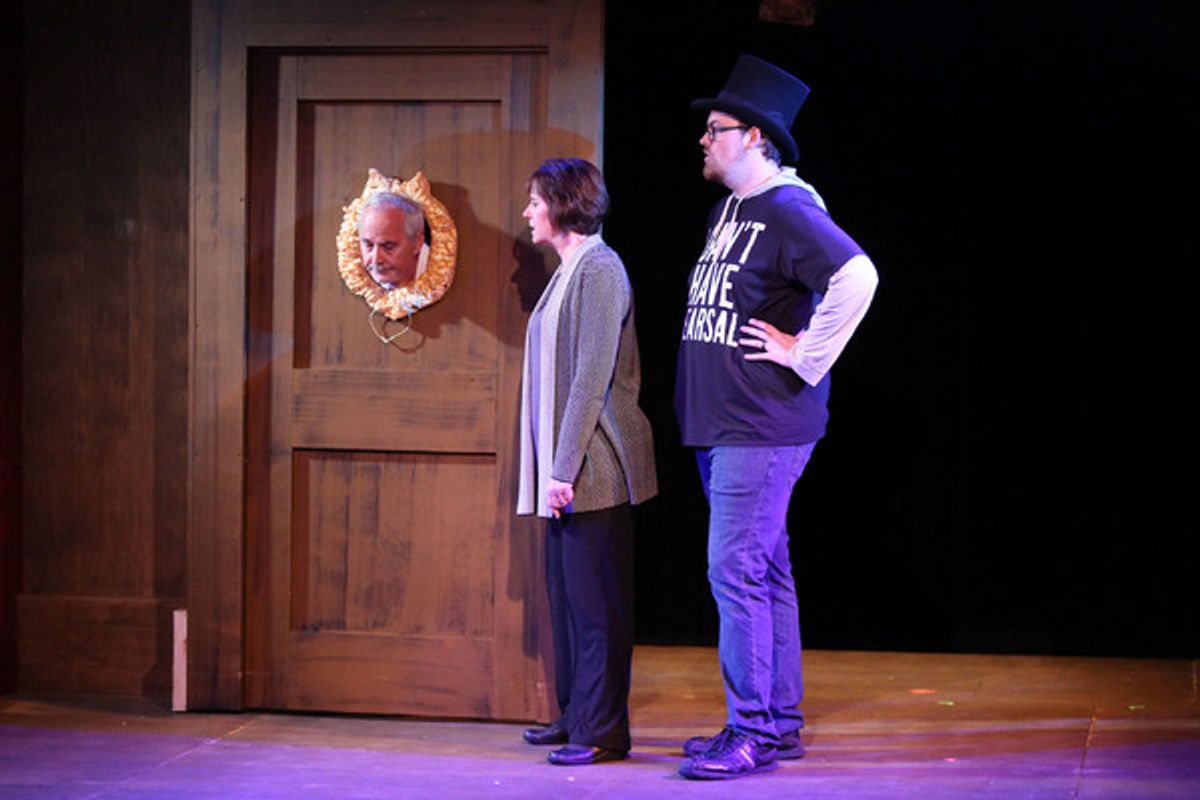Cast (L-R):  Paul Panico, Cindy Pearl, and J. Bailey Burcham

 at 
