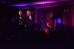 Rebecca Luker and Sally Wilfert and their band-Joseph Thalken, Dick Sarpola (Bass) and Larry Saltzman (Guitar) @ BroadwayWorld Rebecca Luker and Sally Wilfert and their band-Joseph Thalken, Dick Sarpola (Bass) an Photo