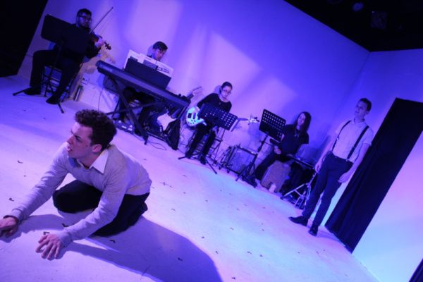 Moritz (Sam Shankman) appears from the grave to contact Melchior (Jeremiah Alsop) Photo