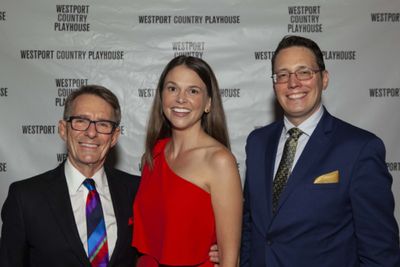 Mark Lamos, Westport Country Playhouse artistic director; Sutton Foster, and Michael  Photo