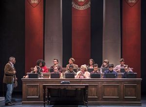 Gerald Caesar (far left) plays Emmett Forrest and Casey Shuler (front row, center, as if) is Elle Woods in Legally Blonde, playing September 5-October 21, 2018 at Paramount Theatre, 23 E. Galena Blvd. in Aurora. Trent Stork directs. Frankie, a rescue dog, @ BroadwayWorld Gerald Caesar (far left) plays Emmett Forrest and Casey Shuler (front row, center, as Photo