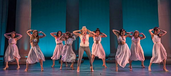 Casey Shuler (center) plays Elle Woods in Legally Blonde. Trent Stork directs.  Perfo Photo