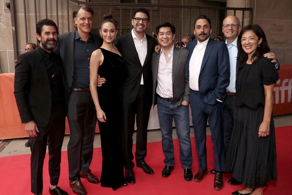 Executive Producer Chad Hamilton, Amazon SVP Jeff Blackburn, Emmy Rossum, Sam Esmail, Photo