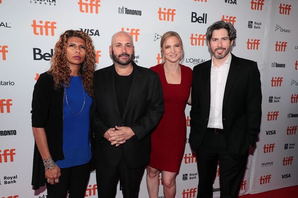 Brenda Gilbert, Aaron L. Gilbert, Producer, Helen Estabrook, and Jason Reitman Photo
