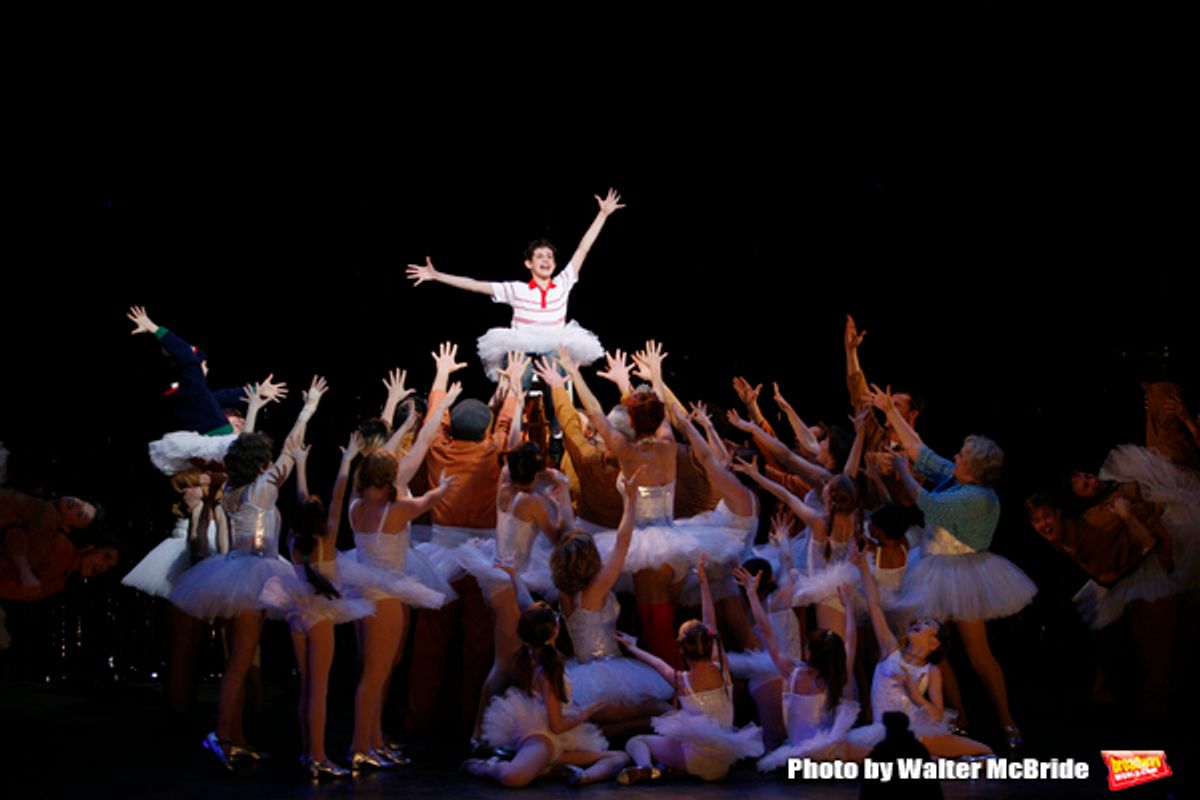Leah Hocking, Trent Kowalik, Hadyn Gwynne, Gregory Jbara, Carole Shelley, Santino Fontana & the ensemble cast during the 'Billy Elliot - The Musical' Opening Night Performance Curtain Call at the Imperial Theatre in New york City.
November 13, 2008. at 
